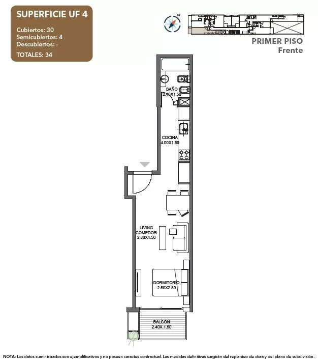 Huergo 261 - UF 4 - Mono con Balcon